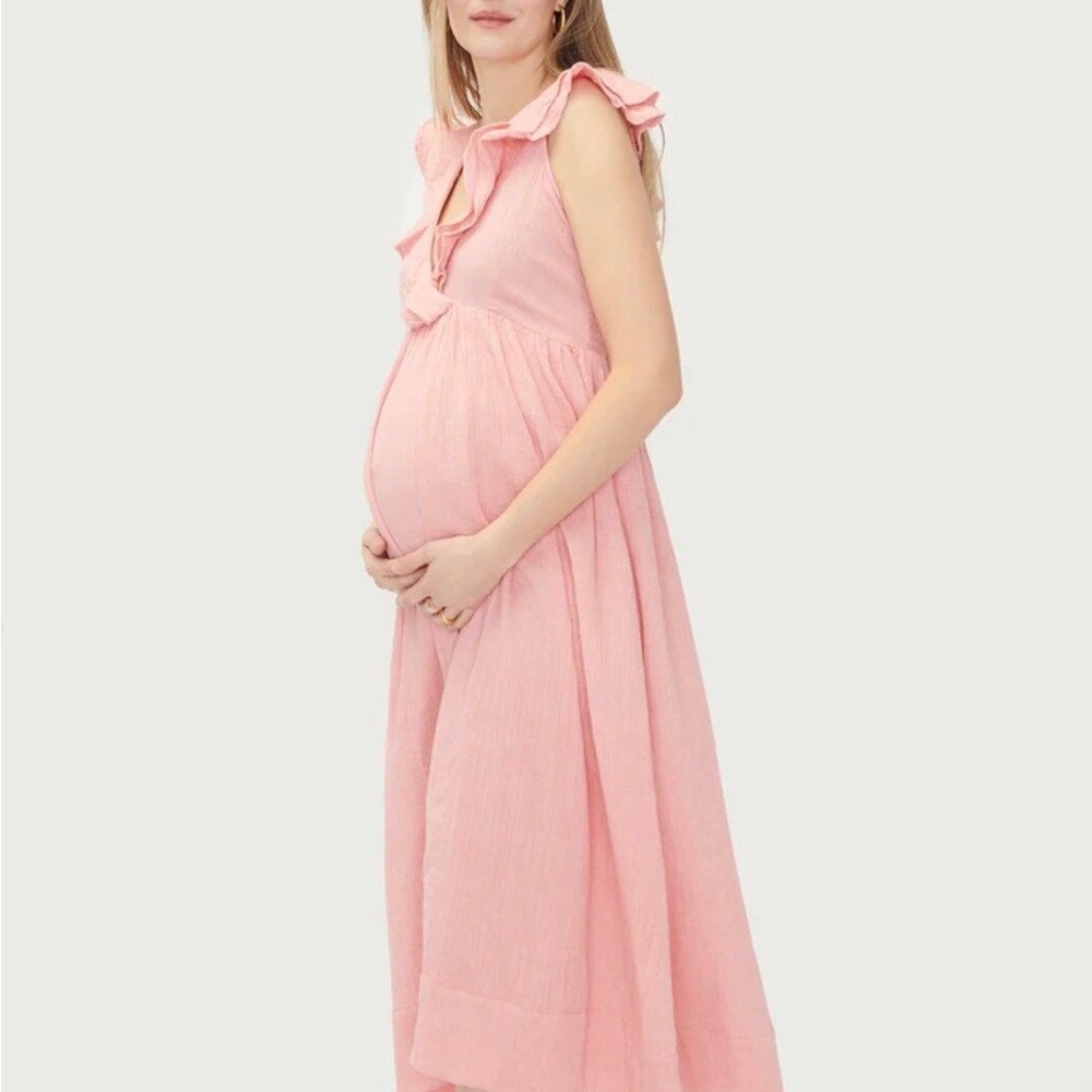 HATCH The Sarah midi Dress pink cotton SZ2 bust up to 38in